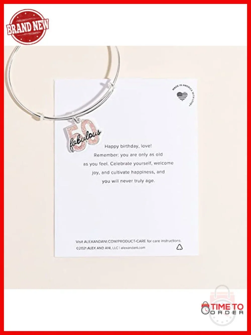 Adjustable Milestone Charm Bangle Bracelet - Nickel-Free Wire